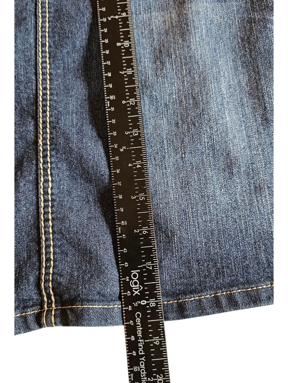 Earl Jeans Y2K Dark Wash Denim Mini Skirt Contrast Stitch Size 14 - Picture 7 of 8
